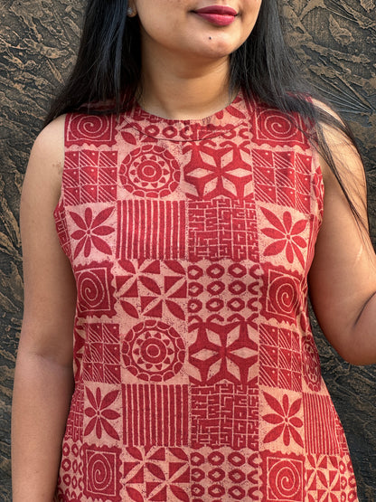 Red 2 piece Soft Cotton Co-ord Set-A1306