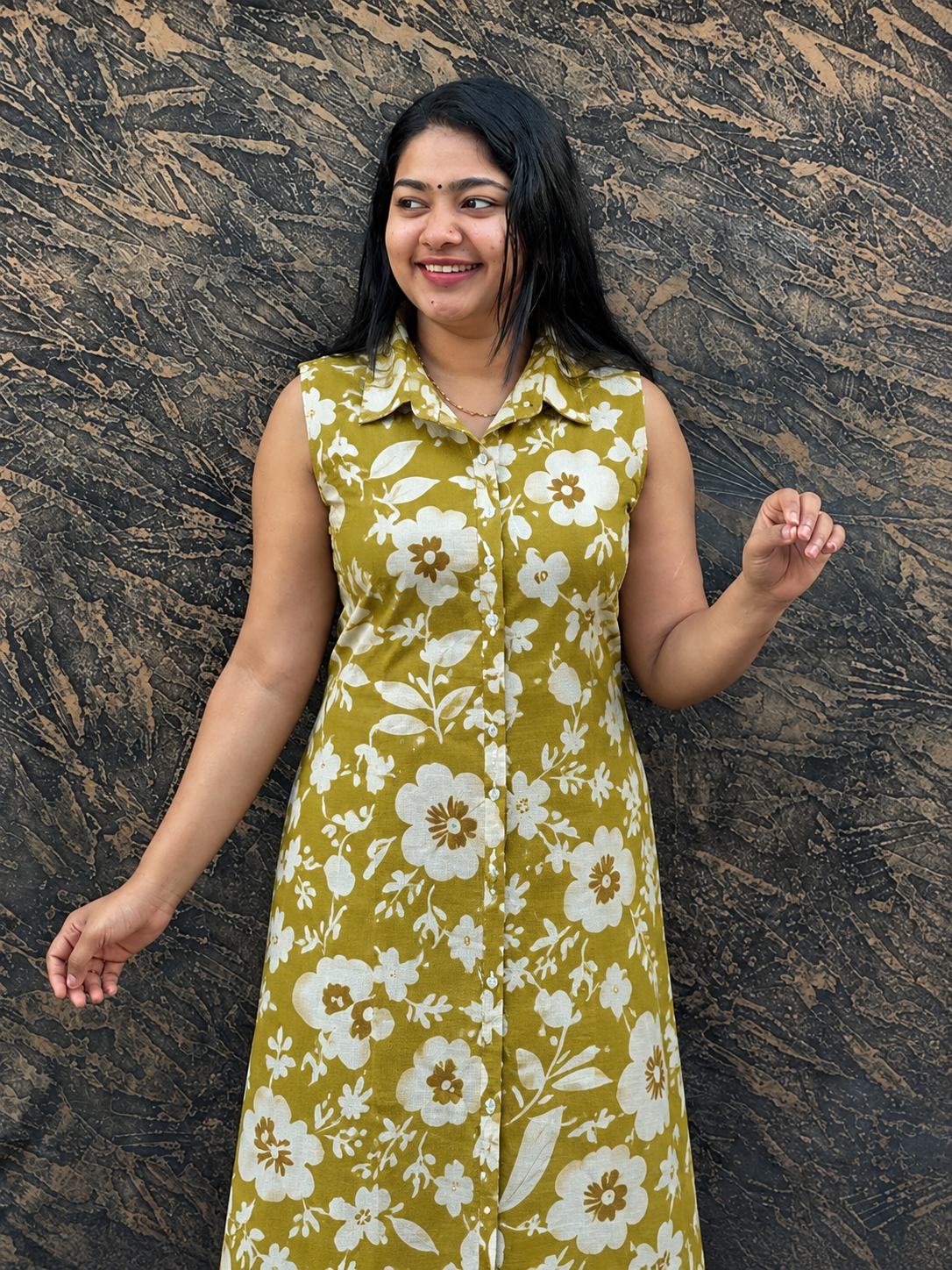 Rani Pink 2 piece Cotton Co-ord Set in Batik Print-A1019
