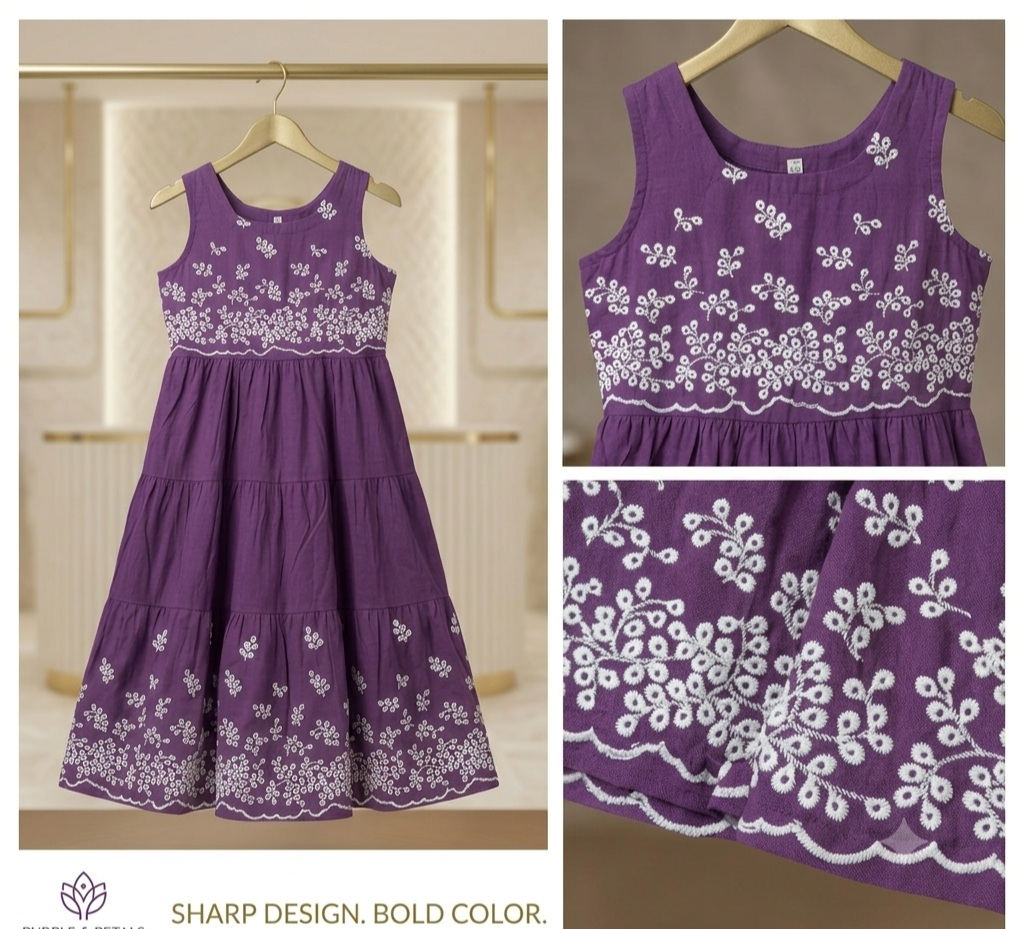 Purple Shade Sleevless Frock A1988